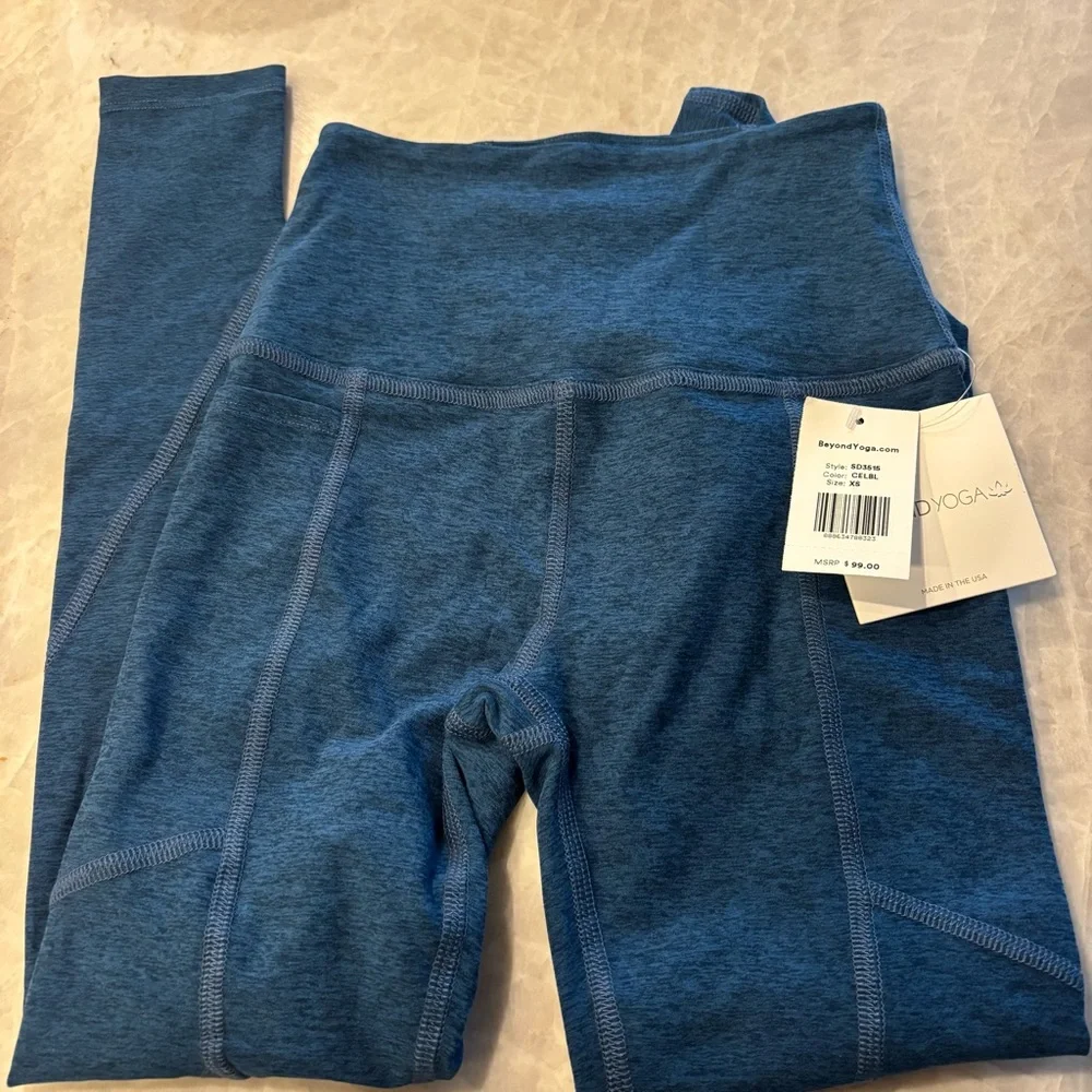 Beyond Yoga Blue Leggings with Pocket - Picture 2 of 4